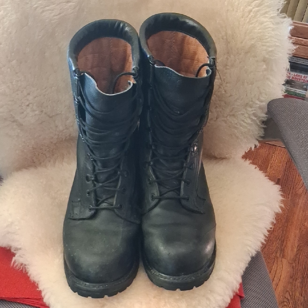 Rocky Men's Black Leather Lace-Up Boots